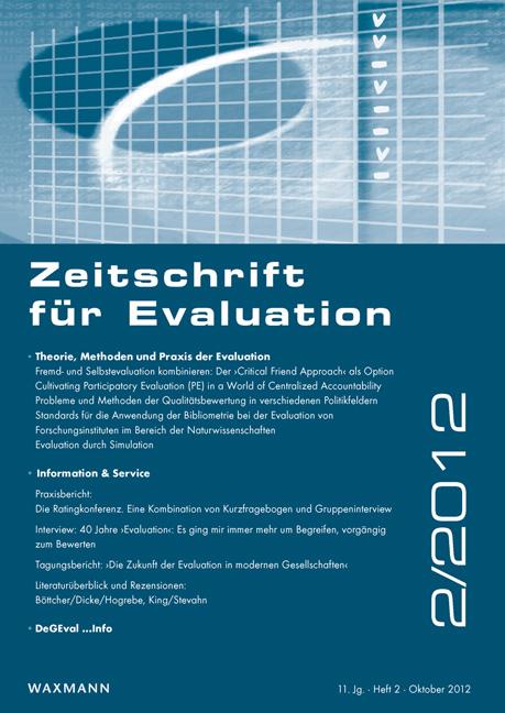 Titelbild Zeitschrift für Evaluation Ausgabe 2/2012